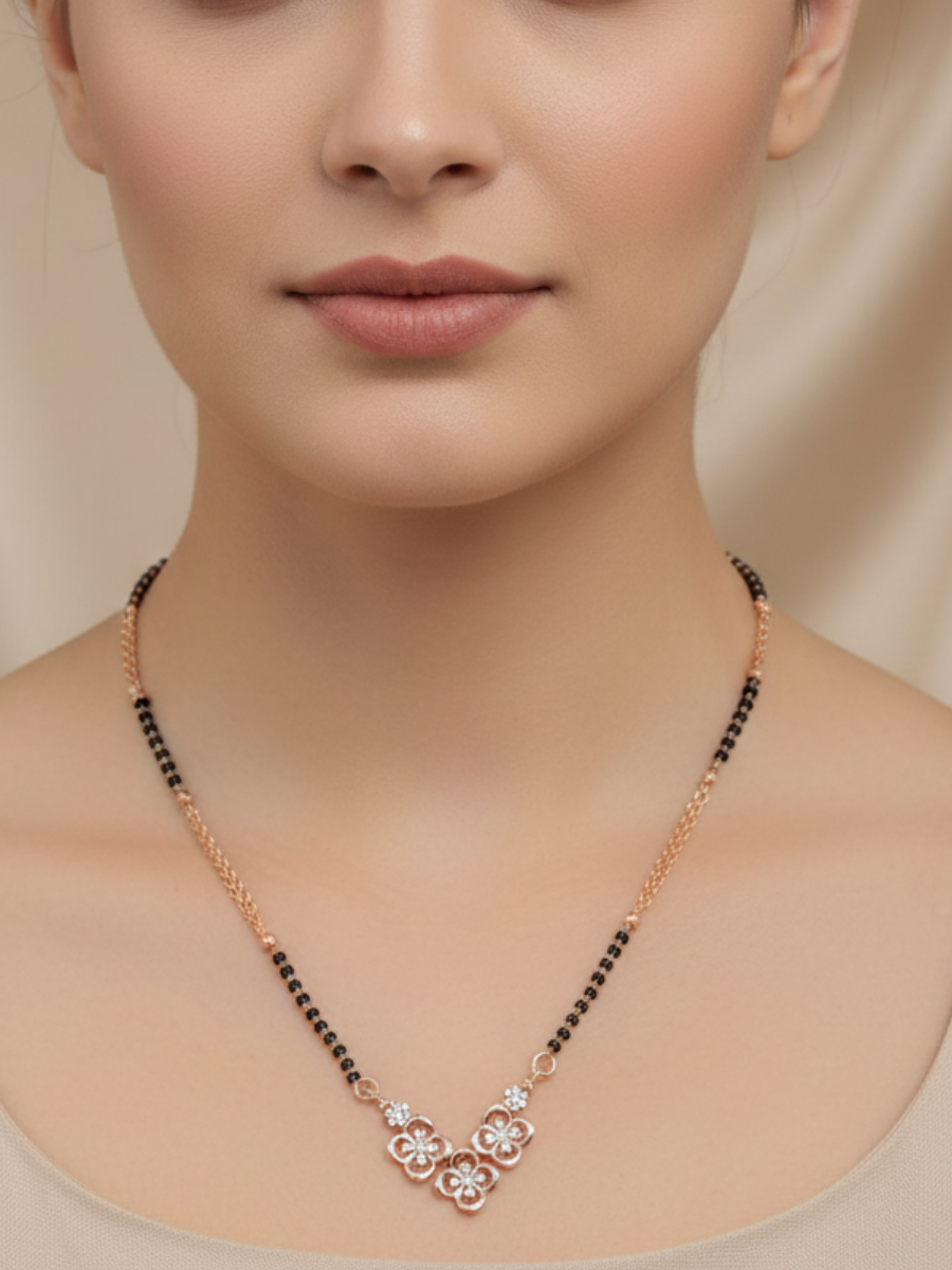 Minimalist American diamond mangalsutra design