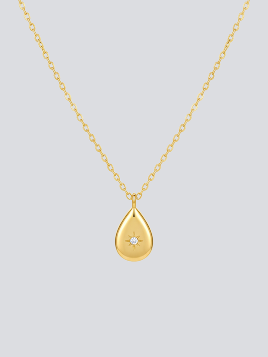 Buy Tiny Star Waterdrop Pendant Golden Chain Necklace Online in India - TheJewelbox