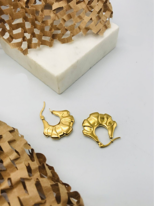 Buy Trendy Gold Plated Chunky Hoop Earrings - TheJewelbox