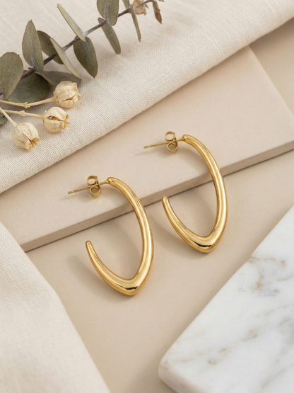 Buy Trendy Gold Plated Minimal Korean Hoop Earrings Online in India