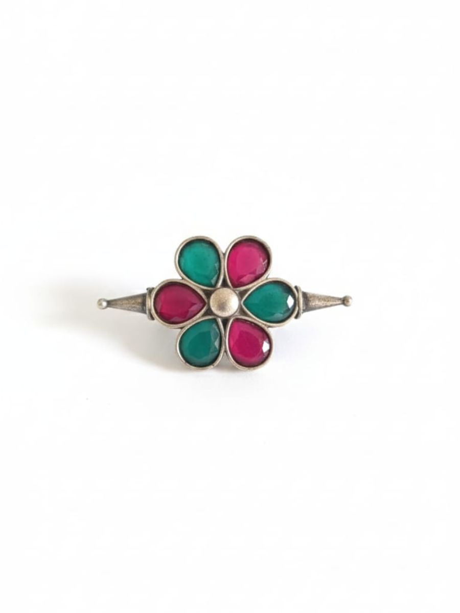 Multicolor stone ethnic finger ring