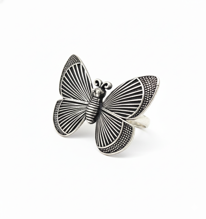 Stylish Butterfly Adjustable Oxidised Ring