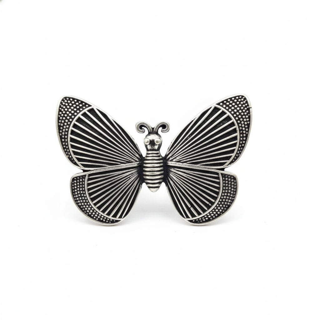 Stylish Butterfly Shaped Adjustable Oxidised Ring
