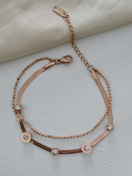 Minimal Double Chain Diamond Bracelet
